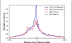 ChIP-Exo-Seq composite graph for Anti-TSC22D3 (HPA001916, Lot A116740) tested in K562 cells. Strand-specific reads (blue: forward, red: reverse) and IgG controls (black: forward, grey: reverse) are plotted against the distance from a composite set of reference binding sites. The antibody exhibits robust target enrichment compared to a non-specific IgG control and precisely reveals its structural organization around the binding site. Data generated by Prof. B. F. Pugh´s Lab at Cornell University.